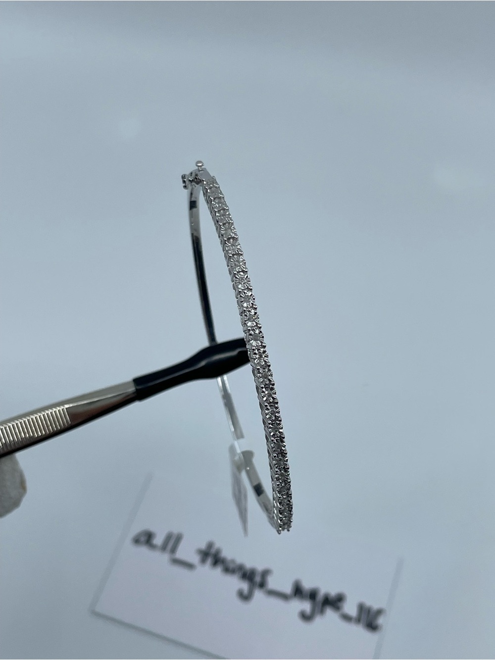 Shine Bright USA .25CT Natural Diamond Sterling Silver Bangle Bracelet 9.75g